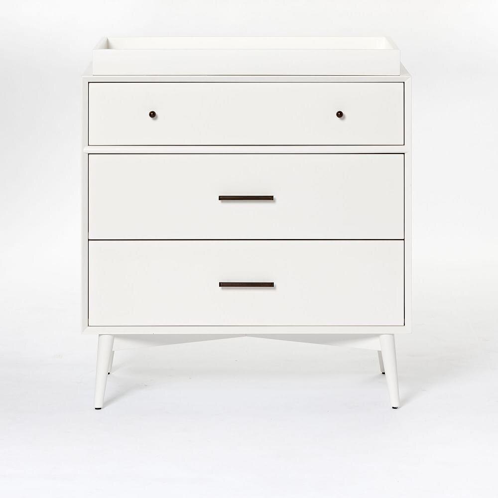 Mid Century 3 Drawer Changing Table White West Elm UK